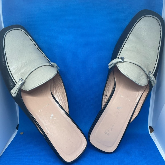 Authentic Prada black/cream mules size 39.5 - Picture 8 of 9